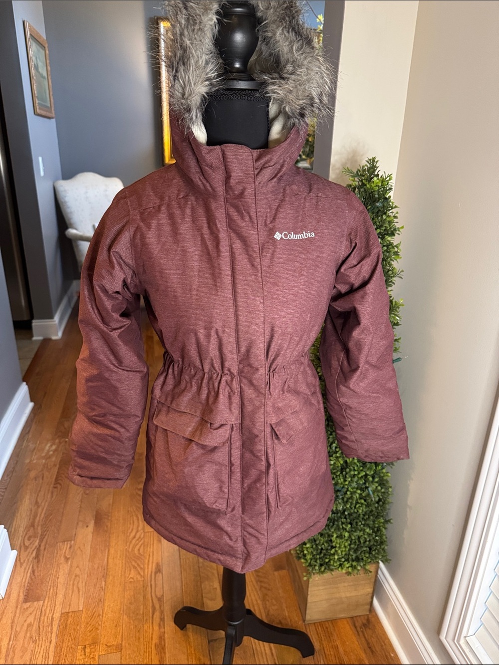 Columbia Kids Burgundy Hooded Puffer Coat